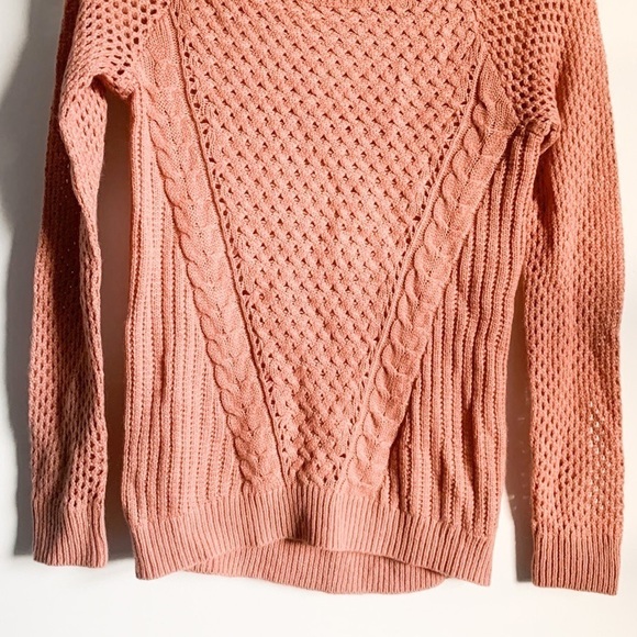 Hippie Rose Sweater Boho Open Knit Dusty Rose - Picture 4 of 9